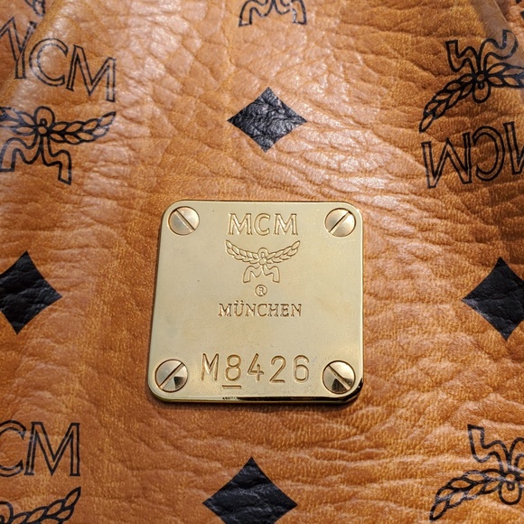 🤑SOLD🥳    MCM COGNAC  VISETOS 2-WAY SHOPPER SHOULDER BAG WITH CROSSBODY OPTION - Picture 8 of 13